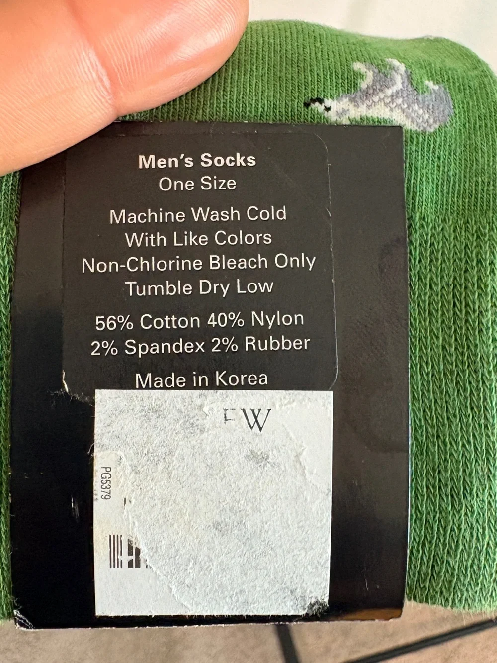 J. Crew Green Crew Socks with Gray Bear Motif